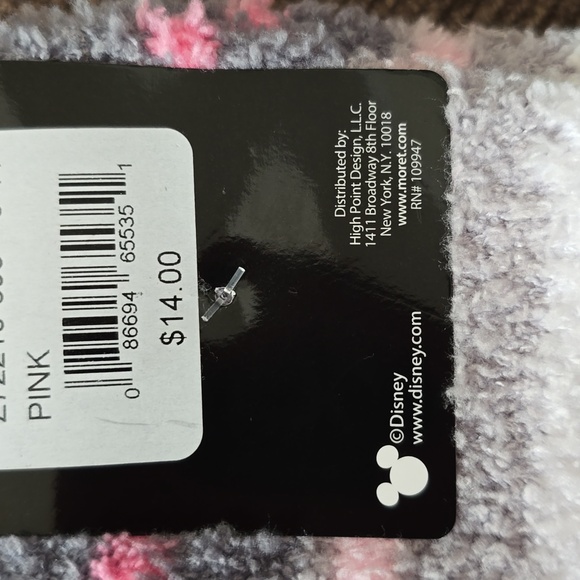 DISNEY WOMENS PINK & WHITE MINNIEMOUSE 2 PAIRS OF SOFT SOCKS FITS SHOE SIZE 4-10 - Picture 9 of 10